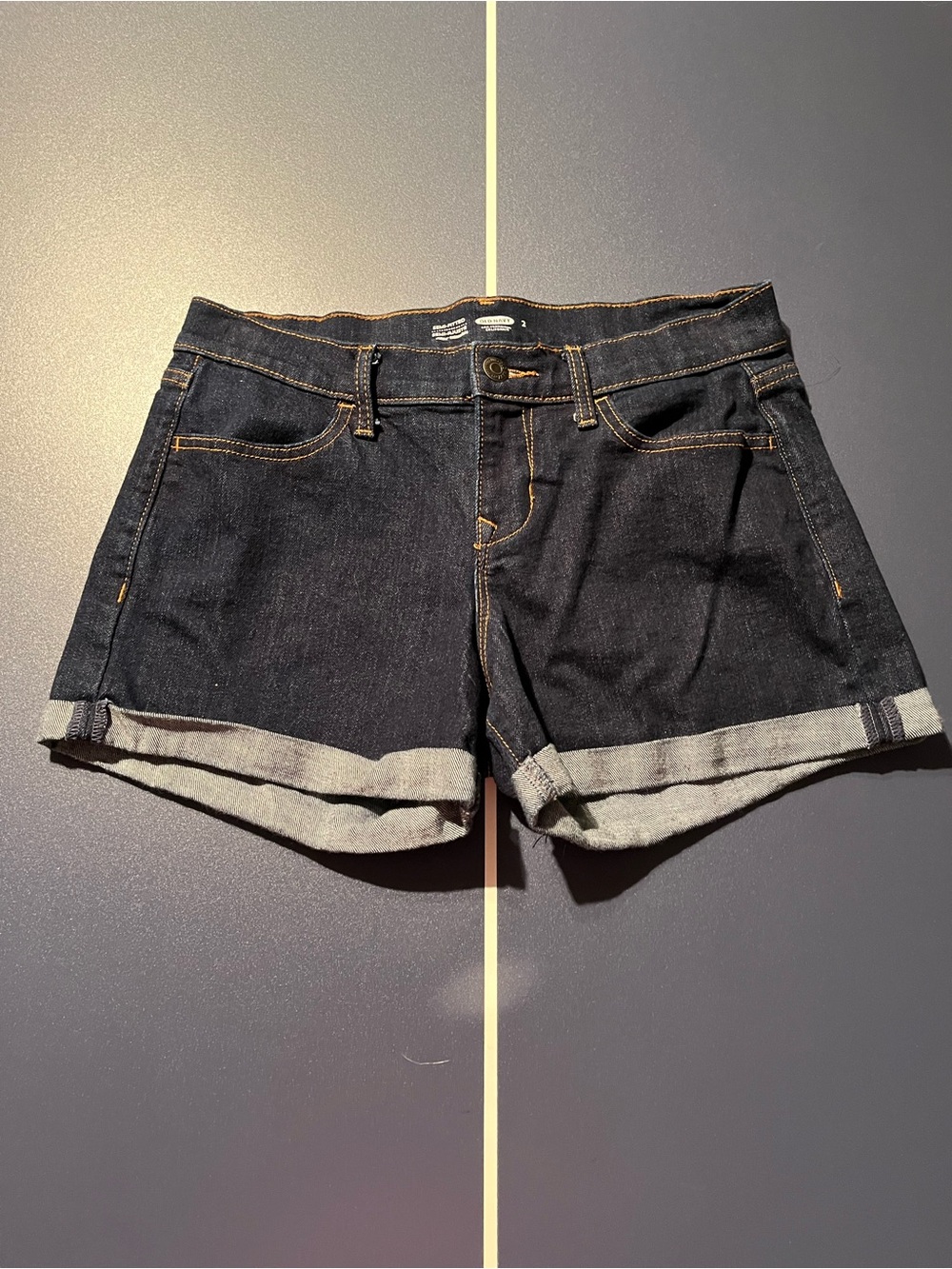 Old Navy Dark Blue Denim Cuffed Women's Shorts
